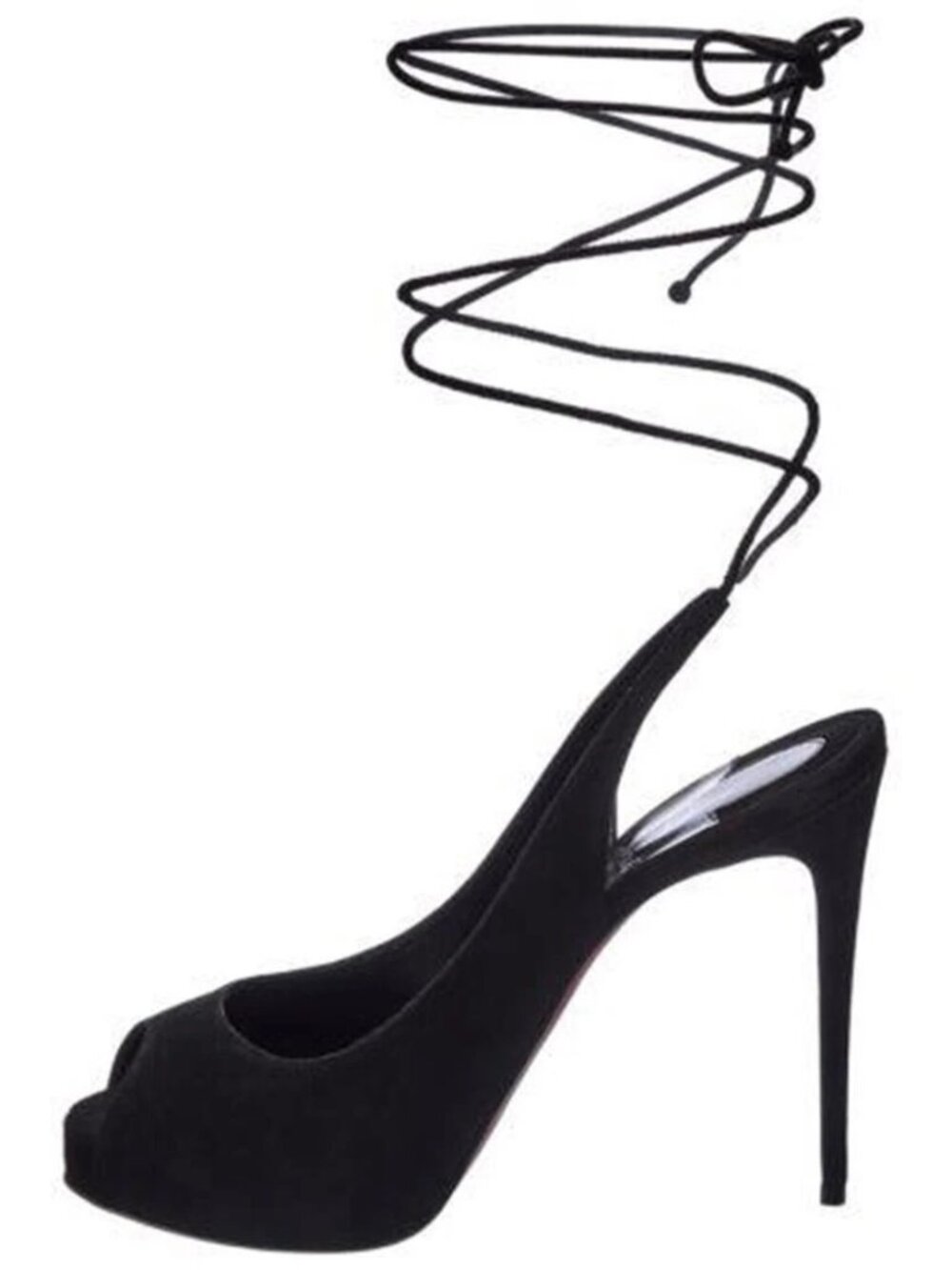 Christian Louboutin LACE UP NVP 120 Suede Platform Heels Sandals Shoes